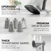 imageZulay Kitchen Rotary Cheese Grater 5 Blade Cheese Shredder  Manual Hand Crank Cheese Grater With Reinforced Suction ampamp 5 Interchangeable Drums  Easy to Use Vegetable Chopper Round Mandoline SlicerFrosted White