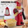 imageZulay Kitchen Rotary Cheese Grater 5 Blade Cheese Shredder  Manual Hand Crank Cheese Grater With Reinforced Suction ampamp 5 Interchangeable Drums  Easy to Use Vegetable Chopper Round Mandoline SlicerDeep Maroon