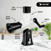imageZulay Kitchen Rotary Cheese Grater 5 Blade Cheese Shredder  Manual Hand Crank Cheese Grater With Reinforced Suction ampamp 5 Interchangeable Drums  Easy to Use Vegetable Chopper Round Mandoline SlicerJet Black