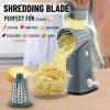 imageZulay Kitchen Rotary Cheese Grater 5 Blade Cheese Shredder  Manual Hand Crank Cheese Grater With Reinforced Suction ampamp 5 Interchangeable Drums  Easy to Use Vegetable Chopper Round Mandoline SlicerCloud Whisper