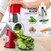 imageZulay Kitchen Rotary Cheese Grater 5 Blade Cheese Shredder  Manual Hand Crank Cheese Grater With Reinforced Suction ampamp 5 Interchangeable Drums  Easy to Use Vegetable Chopper Round Mandoline SlicerElegant Candy