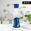 imageZulay Kitchen Rotary Cheese Grater 5 Blade Cheese Shredder  Manual Hand Crank Cheese Grater With Reinforced Suction ampamp 5 Interchangeable Drums  Easy to Use Vegetable Chopper Round Mandoline SlicerHeavenly Blue