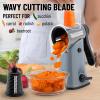 imageZulay Kitchen Rotary Cheese Grater 5 Blade Cheese Shredder  Manual Hand Crank Cheese Grater With Reinforced Suction ampamp 5 Interchangeable Drums  Easy to Use Vegetable Chopper Round Mandoline SlicerGraphite Storm