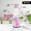 imageZulay Kitchen Rotary Cheese Grater 5 Blade Cheese Shredder  Manual Hand Crank Cheese Grater With Reinforced Suction ampamp 5 Interchangeable Drums  Easy to Use Vegetable Chopper Round Mandoline SlicerBlush Pearl