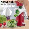 imageZulay Kitchen Rotary Cheese Grater 5 Blade Cheese Shredder  Manual Hand Crank Cheese Grater With Reinforced Suction ampamp 5 Interchangeable Drums  Easy to Use Vegetable Chopper Round Mandoline SlicerElegant Candy
