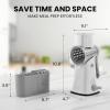 imageZulay Kitchen Rotary Cheese Grater 5 Blade Cheese Shredder  Manual Hand Crank Cheese Grater With Reinforced Suction ampamp 5 Interchangeable Drums  Easy to Use Vegetable Chopper Round Mandoline SlicerFrosted White