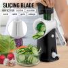 imageZulay Kitchen Rotary Cheese Grater 5 Blade Cheese Shredder  Manual Hand Crank Cheese Grater With Reinforced Suction ampamp 5 Interchangeable Drums  Easy to Use Vegetable Chopper Round Mandoline SlicerIvory Onyx