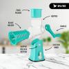 imageZulay Kitchen Rotary Cheese Grater 5 Blade Cheese Shredder  Manual Hand Crank Cheese Grater With Reinforced Suction ampamp 5 Interchangeable Drums  Easy to Use Vegetable Chopper Round Mandoline SlicerCalm Teal