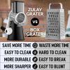 imageZulay Kitchen Rotary Cheese Grater 5 Blade Cheese Shredder  Manual Hand Crank Cheese Grater With Reinforced Suction ampamp 5 Interchangeable Drums  Easy to Use Vegetable Chopper Round Mandoline SlicerJet Black