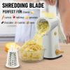 imageZulay Kitchen Rotary Cheese Grater 5 Blade Cheese Shredder  Manual Hand Crank Cheese Grater With Reinforced Suction ampamp 5 Interchangeable Drums  Easy to Use Vegetable Chopper Round Mandoline SlicerChampagne Frost