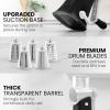 imageZulay Kitchen Rotary Cheese Grater 5 Blade Cheese Shredder  Manual Hand Crank Cheese Grater With Reinforced Suction ampamp 5 Interchangeable Drums  Easy to Use Vegetable Chopper Round Mandoline SlicerIvory Onyx