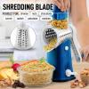 imageZulay Kitchen Rotary Cheese Grater 5 Blade Cheese Shredder  Manual Hand Crank Cheese Grater With Reinforced Suction ampamp 5 Interchangeable Drums  Easy to Use Vegetable Chopper Round Mandoline SlicerHeavenly Blue