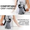 imageZulay Kitchen Rotary Cheese Grater 5 Blade Cheese Shredder  Manual Hand Crank Cheese Grater With Reinforced Suction ampamp 5 Interchangeable Drums  Easy to Use Vegetable Chopper Round Mandoline SlicerGraphite Storm