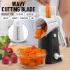 imageZulay Kitchen Rotary Cheese Grater 5 Blade Cheese Shredder  Manual Hand Crank Cheese Grater With Reinforced Suction ampamp 5 Interchangeable Drums  Easy to Use Vegetable Chopper Round Mandoline SlicerIvory Onyx