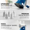 imageZulay Kitchen Rotary Cheese Grater 5 Blade Cheese Shredder  Manual Hand Crank Cheese Grater With Reinforced Suction ampamp 5 Interchangeable Drums  Easy to Use Vegetable Chopper Round Mandoline SlicerHeavenly Blue