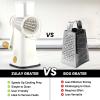 imageZulay Kitchen Rotary Cheese Grater 5 Blade Cheese Shredder  Manual Hand Crank Cheese Grater With Reinforced Suction ampamp 5 Interchangeable Drums  Easy to Use Vegetable Chopper Round Mandoline SlicerChampagne Frost