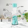imageZulay Kitchen Rotary Cheese Grater 5 Blade Cheese Shredder  Manual Hand Crank Cheese Grater With Reinforced Suction ampamp 5 Interchangeable Drums  Easy to Use Vegetable Chopper Round Mandoline SlicerIcy Breeze