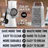 imageZulay Kitchen Rotary Cheese Grater 5 Blade Cheese Shredder  Manual Hand Crank Cheese Grater With Reinforced Suction ampamp 5 Interchangeable Drums  Easy to Use Vegetable Chopper Round Mandoline SlicerPanda White