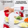 imageZulay Kitchen Rotary Cheese Grater 5 Blade Cheese Shredder  Manual Hand Crank Cheese Grater With Reinforced Suction ampamp 5 Interchangeable Drums  Easy to Use Vegetable Chopper Round Mandoline SlicerElegant Candy