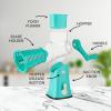 imageZulay Kitchen Rotary Cheese Grater 5 Blade Cheese Shredder  Manual Hand Crank Cheese Grater With Reinforced Suction ampamp 5 Interchangeable Drums  Easy to Use Vegetable Chopper Round Mandoline SlicerCalm Teal