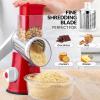 imageZulay Kitchen Rotary Cheese Grater 5 Blade Cheese Shredder  Manual Hand Crank Cheese Grater With Reinforced Suction ampamp 5 Interchangeable Drums  Easy to Use Vegetable Chopper Round Mandoline SlicerElegant Candy