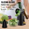imageZulay Kitchen Rotary Cheese Grater 5 Blade Cheese Shredder  Manual Hand Crank Cheese Grater With Reinforced Suction ampamp 5 Interchangeable Drums  Easy to Use Vegetable Chopper Round Mandoline SlicerBlack Royale