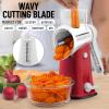 imageZulay Kitchen Rotary Cheese Grater 5 Blade Cheese Shredder  Manual Hand Crank Cheese Grater With Reinforced Suction ampamp 5 Interchangeable Drums  Easy to Use Vegetable Chopper Round Mandoline SlicerElegant Candy