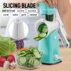 imageZulay Kitchen Rotary Cheese Grater 5 Blade Cheese Shredder  Manual Hand Crank Cheese Grater With Reinforced Suction ampamp 5 Interchangeable Drums  Easy to Use Vegetable Chopper Round Mandoline SlicerIcy Breeze