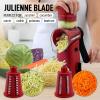 imageZulay Kitchen Rotary Cheese Grater 5 Blade Cheese Shredder  Manual Hand Crank Cheese Grater With Reinforced Suction ampamp 5 Interchangeable Drums  Easy to Use Vegetable Chopper Round Mandoline SlicerDeep Maroon