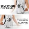 imageZulay Kitchen Rotary Cheese Grater 5 Blade Cheese Shredder  Manual Hand Crank Cheese Grater With Reinforced Suction ampamp 5 Interchangeable Drums  Easy to Use Vegetable Chopper Round Mandoline SlicerFrosted White