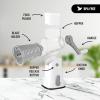 imageZulay Kitchen Rotary Cheese Grater 5 Blade Cheese Shredder  Manual Hand Crank Cheese Grater With Reinforced Suction ampamp 5 Interchangeable Drums  Easy to Use Vegetable Chopper Round Mandoline SlicerFrosted White
