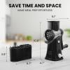 imageZulay Kitchen Rotary Cheese Grater 5 Blade Cheese Shredder  Manual Hand Crank Cheese Grater With Reinforced Suction ampamp 5 Interchangeable Drums  Easy to Use Vegetable Chopper Round Mandoline SlicerJet Black