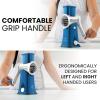 imageZulay Kitchen Rotary Cheese Grater 5 Blade Cheese Shredder  Manual Hand Crank Cheese Grater With Reinforced Suction ampamp 5 Interchangeable Drums  Easy to Use Vegetable Chopper Round Mandoline SlicerHeavenly Blue