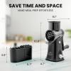 imageZulay Kitchen Rotary Cheese Grater 5 Blade Cheese Shredder  Manual Hand Crank Cheese Grater With Reinforced Suction ampamp 5 Interchangeable Drums  Easy to Use Vegetable Chopper Round Mandoline SlicerJet Black
