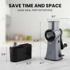 imageZulay Kitchen Rotary Cheese Grater 5 Blade Cheese Shredder  Manual Hand Crank Cheese Grater With Reinforced Suction ampamp 5 Interchangeable Drums  Easy to Use Vegetable Chopper Round Mandoline SlicerGraphite Storm