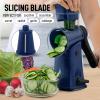 imageZulay Kitchen Rotary Cheese Grater 5 Blade Cheese Shredder  Manual Hand Crank Cheese Grater With Reinforced Suction ampamp 5 Interchangeable Drums  Easy to Use Vegetable Chopper Round Mandoline SlicerCrystal Sapphire