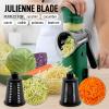 imageZulay Kitchen Rotary Cheese Grater 5 Blade Cheese Shredder  Manual Hand Crank Cheese Grater With Reinforced Suction ampamp 5 Interchangeable Drums  Easy to Use Vegetable Chopper Round Mandoline SlicerJade Night