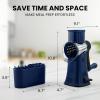 imageZulay Kitchen Rotary Cheese Grater 5 Blade Cheese Shredder  Manual Hand Crank Cheese Grater With Reinforced Suction ampamp 5 Interchangeable Drums  Easy to Use Vegetable Chopper Round Mandoline SlicerCrystal Sapphire