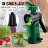 imageZulay Kitchen Rotary Cheese Grater 5 Blade Cheese Shredder  Manual Hand Crank Cheese Grater With Reinforced Suction ampamp 5 Interchangeable Drums  Easy to Use Vegetable Chopper Round Mandoline SlicerJade Night
