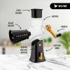 imageZulay Kitchen Rotary Cheese Grater 5 Blade Cheese Shredder  Manual Hand Crank Cheese Grater With Reinforced Suction ampamp 5 Interchangeable Drums  Easy to Use Vegetable Chopper Round Mandoline SlicerBlack Royale