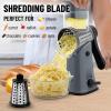 imageZulay Kitchen Rotary Cheese Grater 5 Blade Cheese Shredder  Manual Hand Crank Cheese Grater With Reinforced Suction ampamp 5 Interchangeable Drums  Easy to Use Vegetable Chopper Round Mandoline SlicerGraphite Storm