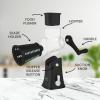 imageZulay Kitchen Rotary Cheese Grater 5 Blade Cheese Shredder  Manual Hand Crank Cheese Grater With Reinforced Suction ampamp 5 Interchangeable Drums  Easy to Use Vegetable Chopper Round Mandoline SlicerJet Black
