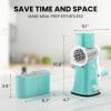 imageZulay Kitchen Rotary Cheese Grater 5 Blade Cheese Shredder  Manual Hand Crank Cheese Grater With Reinforced Suction ampamp 5 Interchangeable Drums  Easy to Use Vegetable Chopper Round Mandoline SlicerIcy Breeze