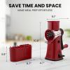 imageZulay Kitchen Rotary Cheese Grater 5 Blade Cheese Shredder  Manual Hand Crank Cheese Grater With Reinforced Suction ampamp 5 Interchangeable Drums  Easy to Use Vegetable Chopper Round Mandoline SlicerDeep Maroon