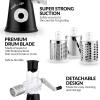imageZulay Kitchen Rotary Cheese Grater 5 Blade Cheese Shredder  Manual Hand Crank Cheese Grater With Reinforced Suction ampamp 5 Interchangeable Drums  Easy to Use Vegetable Chopper Round Mandoline SlicerJet Black