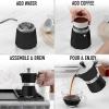 imageZulay Premium Moka Pot Espresso  LeakProof Stovetop Espresso Maker  Perfect for Authentic Cuban ampamp Italian Style Espresso  Makes 3 Espresso Cups  SilverBlack