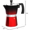 imageZulay Premium Moka Pot Espresso  LeakProof Stovetop Espresso Maker  Perfect for Authentic Cuban ampamp Italian Style Espresso  Makes 3 Espresso Cups  SilverBlackRed