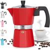 imageZulay Premium Moka Pot Espresso  LeakProof Stovetop Espresso Maker  Perfect for Authentic Cuban ampamp Italian Style Espresso  Makes 3 Espresso Cups  SilverRed