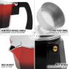 imageZulay Premium Moka Pot Espresso  LeakProof Stovetop Espresso Maker  Perfect for Authentic Cuban ampamp Italian Style Espresso  Makes 3 Espresso Cups  SilverDark Red  Midnight Black
