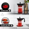 imageZulay Premium Moka Pot Espresso  LeakProof Stovetop Espresso Maker  Perfect for Authentic Cuban ampamp Italian Style Espresso  Makes 3 Espresso Cups  SilverBlackRed